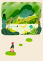 elf life Lilliputian small man the elves 插画