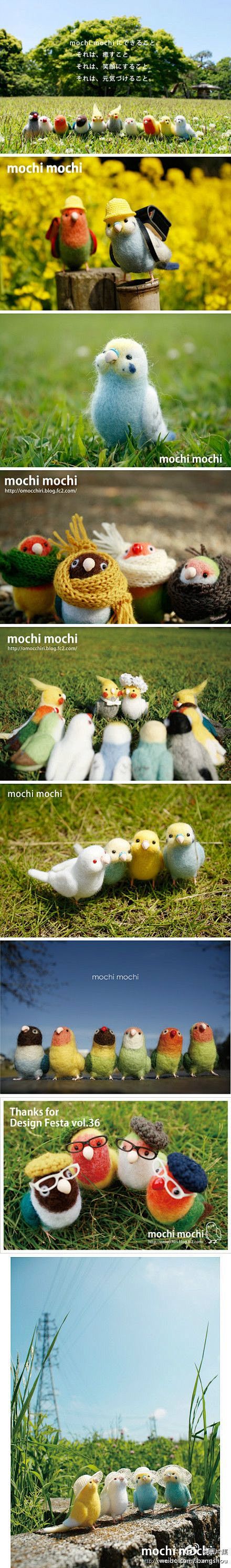超萌的小鸟羊毛毡手工。作者：mochim...
