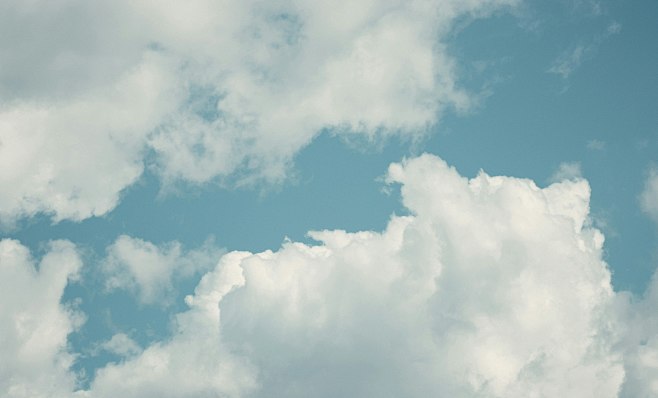 white clouds and blu...