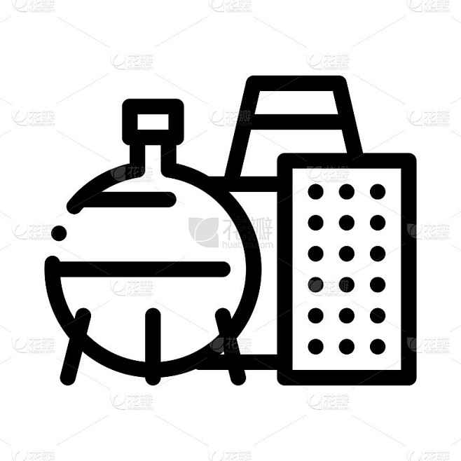 化工厂图标矢量轮廓插图