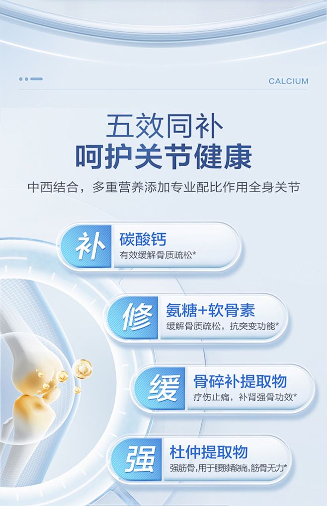 白云山氨糖软骨素片中老年疼痛增加骨密度护...