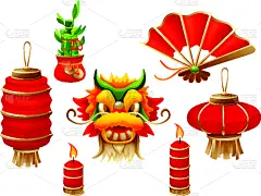 传统,新年前夕,化学元素周期表,灯笼,背景分离,春节,纸灯笼,中国灯笼,面具,人种