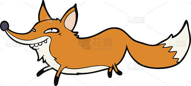 卡通狡猾的狐狸