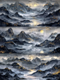 新中式抽象极简国风水墨插画-墨韵山河 - 小红书