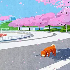超萌插画：一只柴犬的旅行日记 - 治愈系图片
