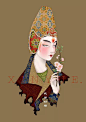 这一张张梦回大唐，出自插画师XINYUE之手。


