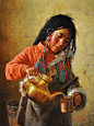  【油画家周杰伟油画作品欣赏】——  "Tibetan Tea" 