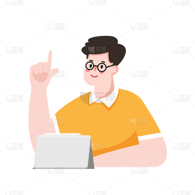 卡通感金融行业人物元素