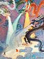 辽宁美术经典年画欣赏：《哪吒闹海》_连环画_绘本_辛宽良