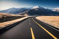 沥青蓝天白云高速公路摄影图