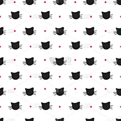 猫,四方连续纹样,动物手,可爱的,纺织品,壁纸,涂料,动物,绘制,复古