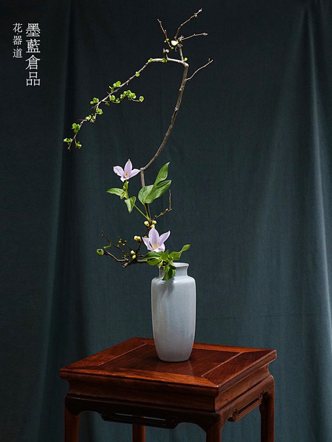 仿古青瓷花瓶客厅桌面摆件复古日式花道小投...