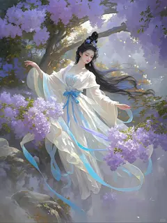 国风壁纸/蓝花楹 - 小红书