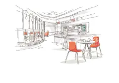 室内餐厅水彩插画  - 源文件下载【酷图网】唯美风景画,矢量建筑,建筑美景,动物,水彩风景画,水彩美景,风景画插画,唯美建筑,手绘建筑