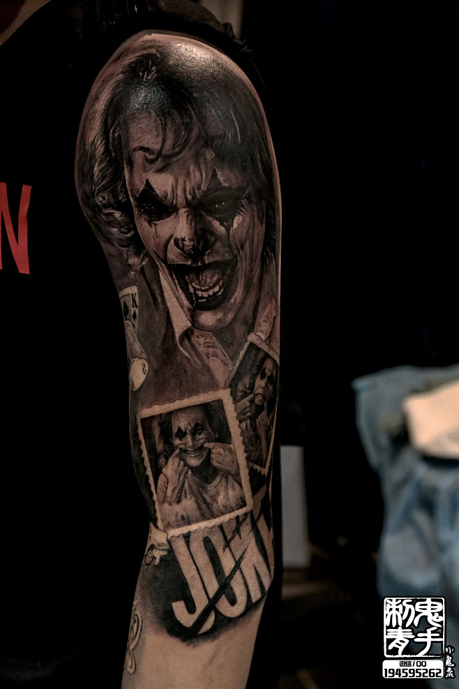 鬼手纹身小鬼店素描花臂大臂小丑纹身师小鬼师傅