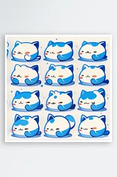 数字艺术卡通猫贴纸卡通表情包-众图网