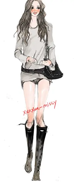 xunxun-missy手绘时装插画