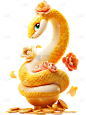 蛇年春节通用软3D蛇组合元素