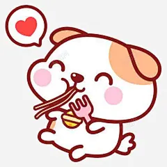 饥饿吃面条的小狗 表情包 饥饿 元素 免抠png 设计图片 免费下载 页面网页 平面电商 创意素材