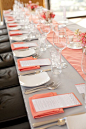 #婚礼布置# #粉色婚礼# #异国婚礼# Photography by elizabethscottphotography.com, Event Planning by Erica Stawick of ashleybaberweddings.com, Floral Design by partyblooms.com #chevron #peach #gray #modern #charlotte #wedding