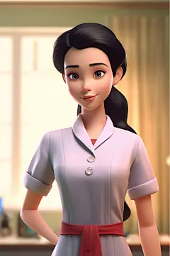 AI数字艺术手绘卡通医生人物模型-众图网