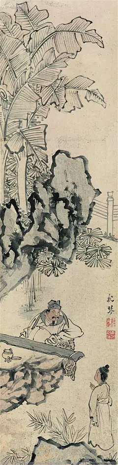 苏六朋——人物画欣赏  |  
苏六朋(1791—1862)，广东顺德人。字枕琴，号怎道人、怎叔、南水村佬、南溪渔隐、浮山樵者、石楼吟叟、南水人、南水渔郎、浮山山人、浮山七十二洞天樵子等。中国清代画家。能书隶草行多种字体;能画山水人物花鸟。宗法赵子昂、唐伯虎、仇十渊、吴伟、黄慎，又亲得罗浮山僧德坤的真传，画技娴熟高超，既能作端秀精细的工笔画，也能作粗毫写意的简笔画。尤善画人物，绘写了不少盲公、卖艺人等市井人物，是广东画坛上独树一帜的画家。