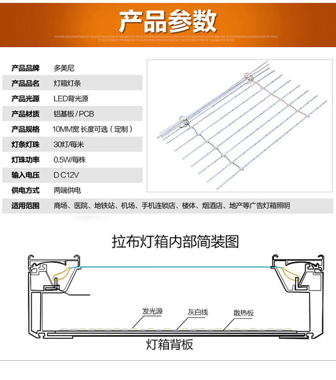 LED灯箱灯条 卷帘灯条12V 5730...