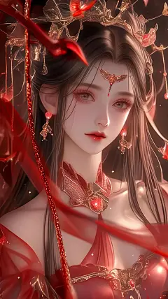 红色系古风壁纸小说插画 - 小红书