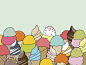 Colorful ice cream cones