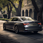 A 2024 Toyota AVALON matte ash, concept car, dewdrop high definition texture rich background, street side, ancient city, church, trees, maple leaf, highway, overall body color highlights real lighting effect clear lines with headlights on during the day 8