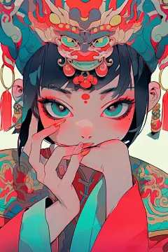 国粹戏曲人物形象插画