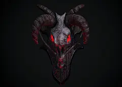 恶魔之盾 恶魔头颅 恶魔头骨 恶魔面具 pbr道具 场景道具