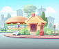 Disney Interactive / Kitchen Scramble - Bgs - P.Burger : Kitchen Scramble_ Digital design and color