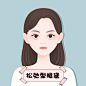 松弛型眼袋医美整形插画 卡通手绘漫画 可爱女孩美女 脸部面部系列