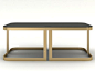 Low rectangular brass coffee table CLARK | Brass coffee table by MARIONI