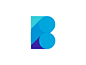 Blue b letter geometric mark logo design by alex tass
