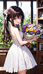 #AI绘画#花与少女♡ ​​ ​​​ ​​​​