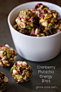 Cranberry pistachio energy bites