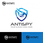 Premium Vector | Anti spy shield security logo template