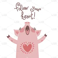 可爱的,贺卡,猪,心型,小猪,野生动物,小的,动物,儿童,背景