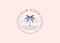 海滩大海棕榈树度假酒店标志logo矢量图设计素材