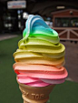 Rainbow Soft Serve. Needs rainbow sprinkles = happiest, gayest ice cream cone ever :-). Any soft serve is good soft serve!