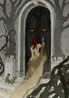 故事情景丰富的黑暗画风
,
人物插画，漫画艺术家
,
Abigail Larson ​​​ ​​​​