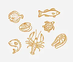 粉笔手绘食物高清素材 ai格式 卡通 手绘 海龟 简笔画 粉笔 粉笔人 粉笔画 粉笔绘 虾 螃蟹 鱼 免抠png 设计图片 免费下载