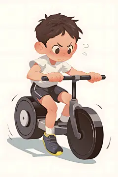 动感单车运动健身人物插画