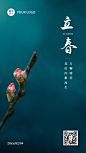 立春问候祝福春景绿植手机海报