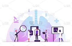 在临床肺科进行荧光检查。 Lungs X光诊断学检查。 扫描图像用于病人诊断的博士病理学研究- -漫