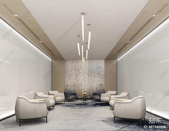 现代接待室3D模型下载【ID:887342068】