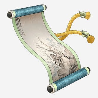 合成效果书卷手绘书画效果 创意素材