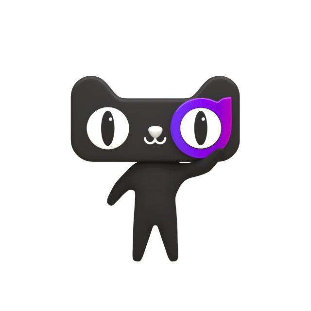 天猫猫头q版卡通品牌ip形象gif动态吉祥物淘公仔人物购物场景免抠png